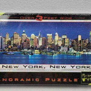 New York, NY Glow in the Dark Panoramic Puzzle 750 Pieces Over 3 Feet Wide New